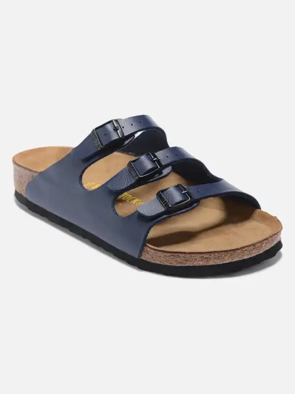 Three Buckle Blue Suede
