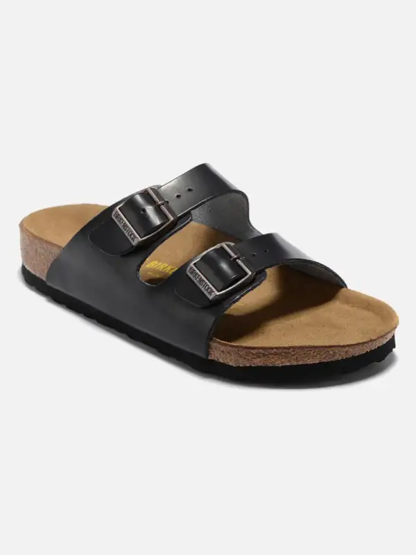 Two-Strap Black Leather